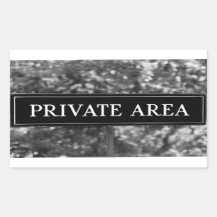 PEGATINA RECTANGULAR RÓTULO DE ZONA PRIVADA