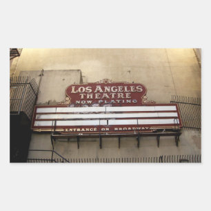 Pegatina Rectangular Rótulo del vintage del teatro de Los Ángeles