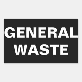 Pegatina Rectangular Rótulo general de residuos