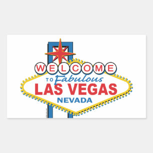 Pegatina Rectangular Rótulo retro de Las Vegas