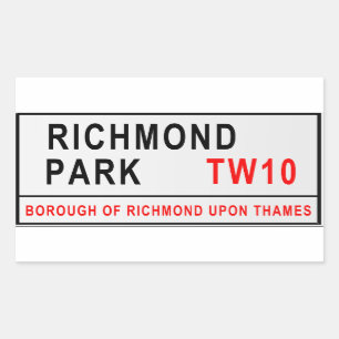 Pegatina Rectangular Rótulo Richmond Park London Street