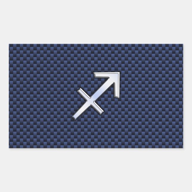 Pegatina Rectangular Rótulo Sagittarius Zodiac sobre la impresión de fi (Anverso)