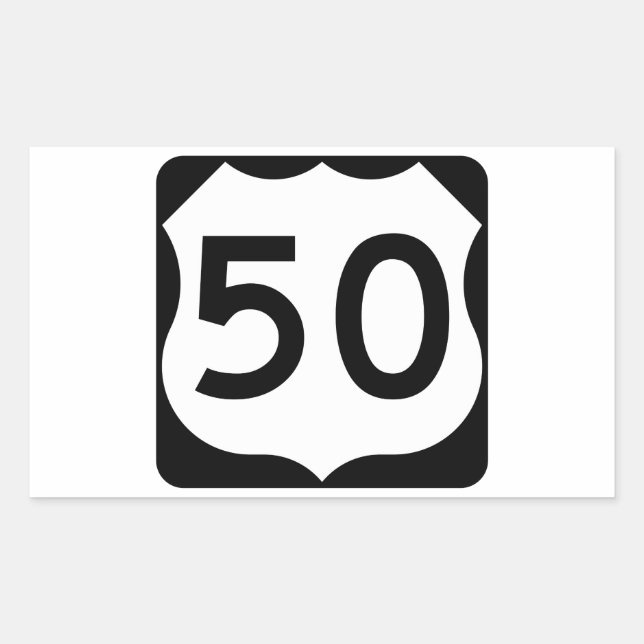 Pegatina Rectangular RÓTULO US Route 50 (Anverso)