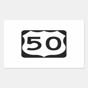 Pegatina Rectangular RÓTULO US Route 50