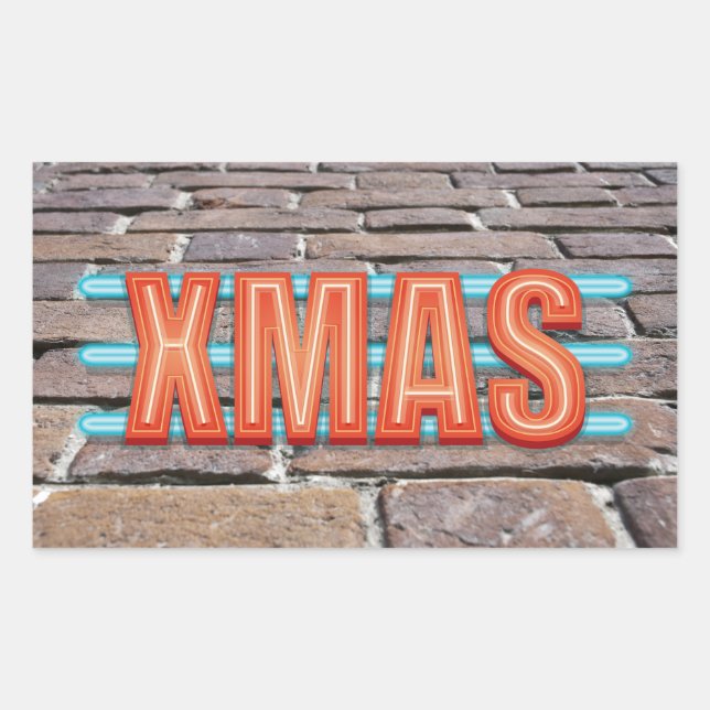 Pegatina Rectangular Rótulo XMAS (Anverso)