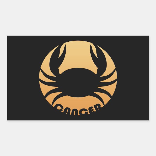 Pegatina Rectangular Rótulo Zodiac contra el cáncer (Anverso)