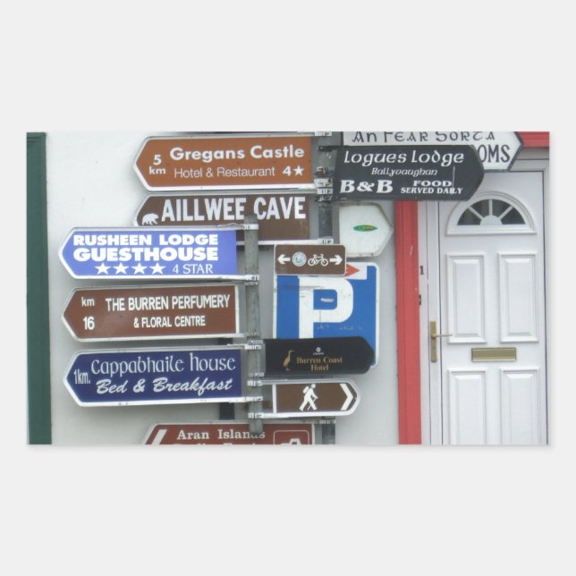 Pegatina Rectangular Rótulos de la calle irlandesa (Anverso)