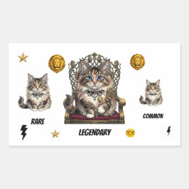 Pegatina Rectangular Royal  Cat Stickers-Common,Rare,Legendary