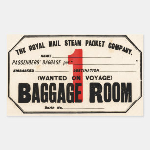 Pegatina Rectangular Royal Mail Steam Packet CO