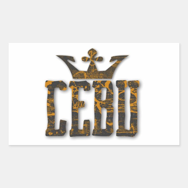 Pegatina Rectangular Royalty de Cebú (Anverso)