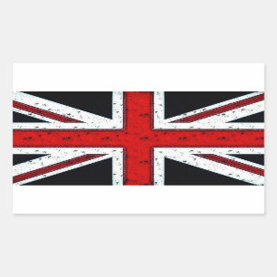 Pegatina Rectangular Rugged Union Jack