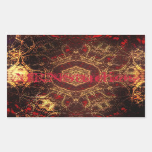 Pegatina Rectangular Ruina oriental