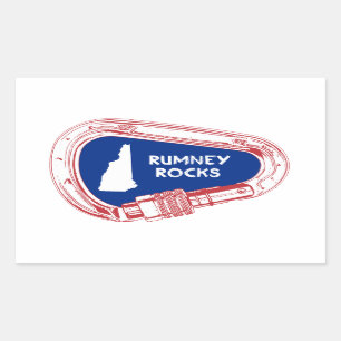 Pegatina Rectangular Rumney Rocks Climbing Carabiner