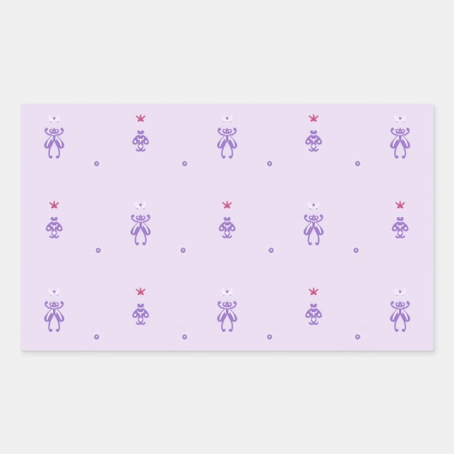 Pegatina Rectangular Runas de Hada de Lavanda  (Anverso)