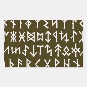 Pegatina Rectangular Runas Futhark Antiguo