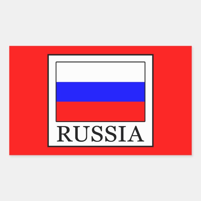 Pegatina Rectangular Rusia (Anverso)