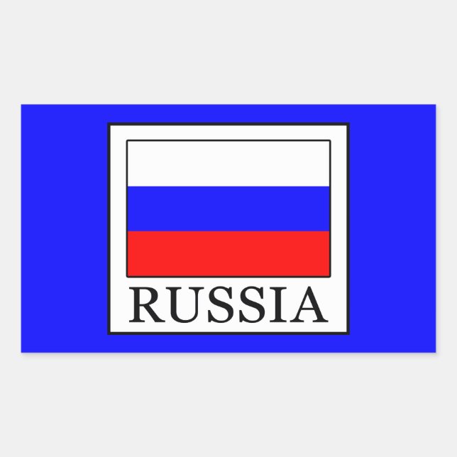 Pegatina Rectangular Rusia (Anverso)