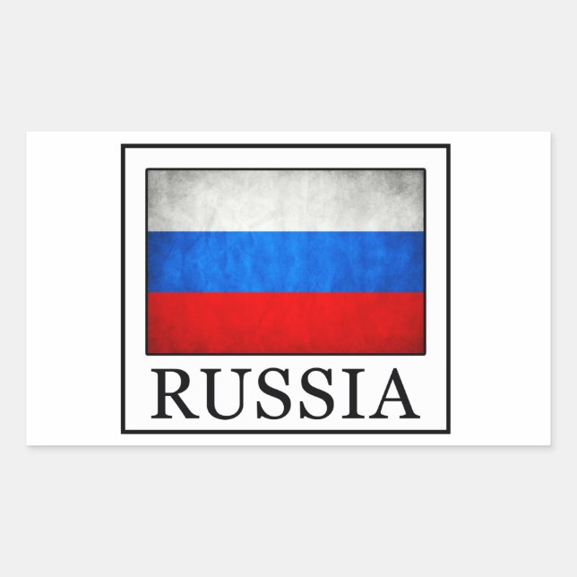 Pegatina Rectangular Rusia (Anverso)