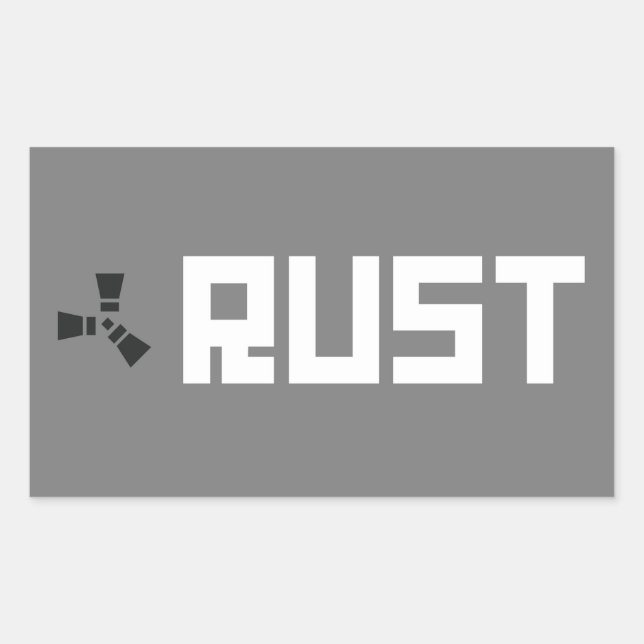 Pegatina Rectangular RUST Banner BGWG (Anverso)