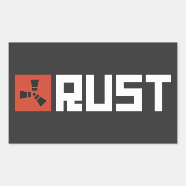 Pegatina Rectangular RUST Banner BRWC (Anverso)