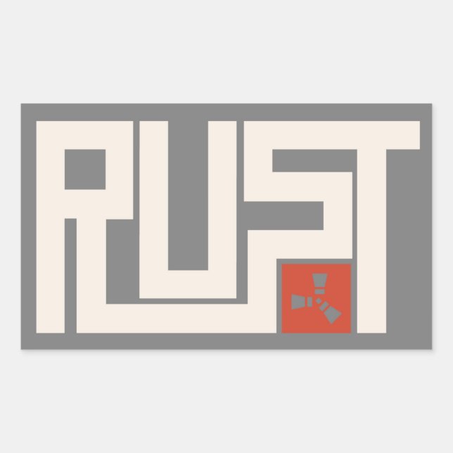 Pegatina Rectangular RUST Banner CRWaG (Anverso)