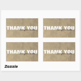 Pegatina Rectangular Rustic Kraft Gracias por tu pedido