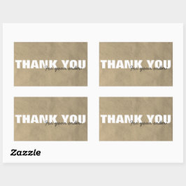 Pegatina Rectangular Rustic Kraft Gracias por tu pedido