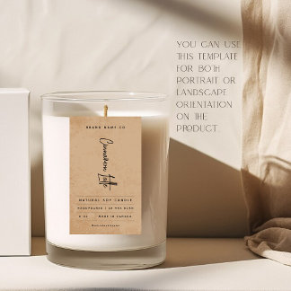 Pegatina Rectangular Rústica del café marrón moderno