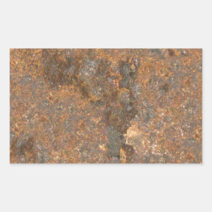Pegatina Rectangular Rusty Textura Metalizado