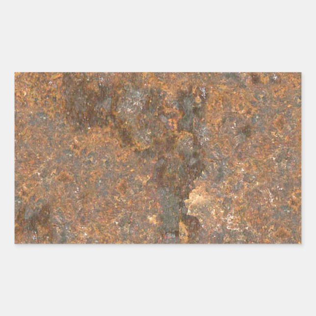 Pegatina Rectangular Rusty Textura Metalizado (Anverso)