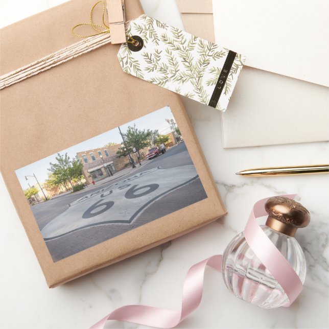 Pegatina Rectangular Ruta 66 Winslow Arizona (Regalar)