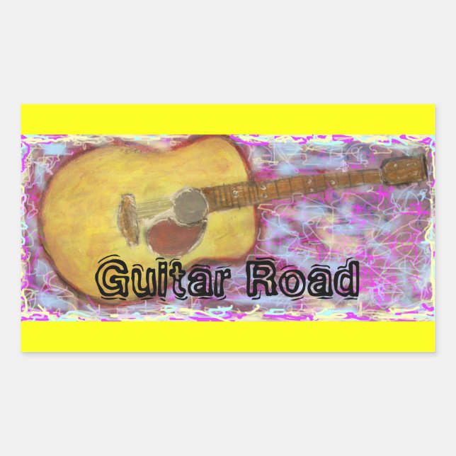 Pegatina Rectangular Ruta de la guitarra (Anverso)