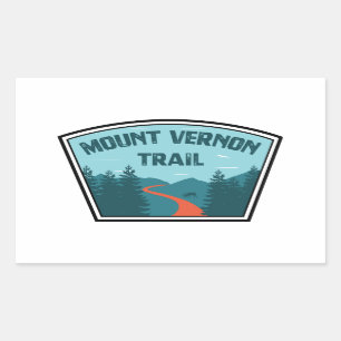 Pegatina Rectangular Ruta de Monte Vernon