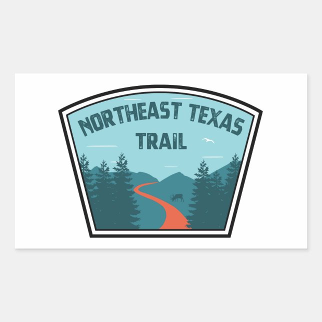 Pegatina Rectangular Ruta del Noreste de Texas (Anverso)