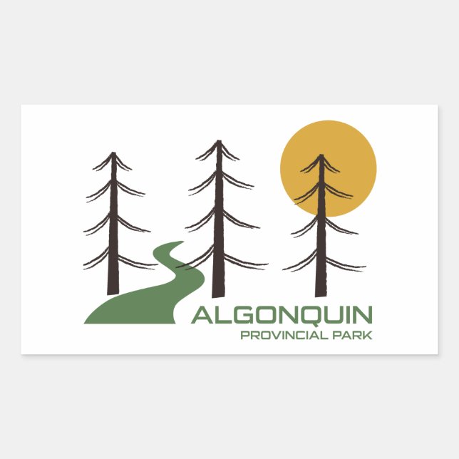 Pegatina Rectangular Ruta del Parque Provincial de Algonquin (Anverso)