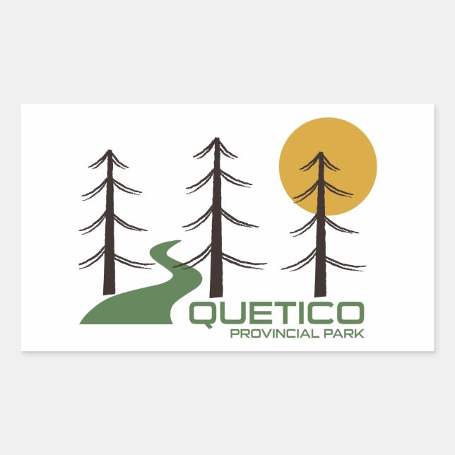 Pegatina Rectangular Ruta del Parque Provincial Quetico (Anverso)