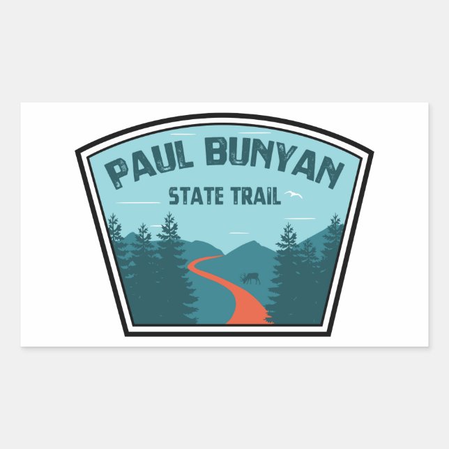 Pegatina Rectangular Ruta Estatal Paul Bunyan (Anverso)
