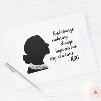 Pegatina Rectangular Ruth Bader Ginsberg Silhouette Cita