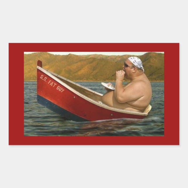 Pegatina Rectangular S.S. Fat Guy (Anverso)