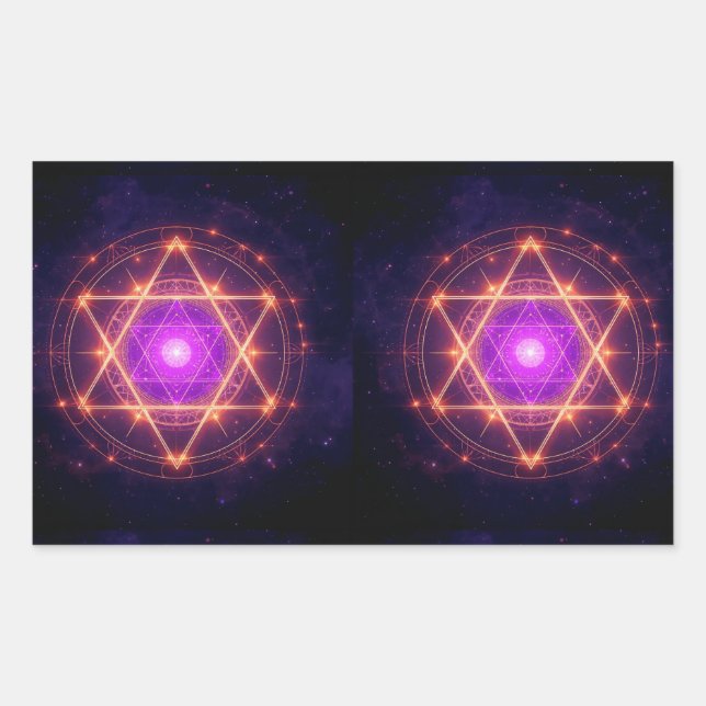 Pegatina Rectangular Sacred Geometry Mandala – Light Within the Cosmos (Anverso)
