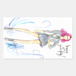 Pegatina Rectangular Sacudiendo Graceemente