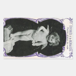 Pegatina Rectangular Sad Cherub Angel Print