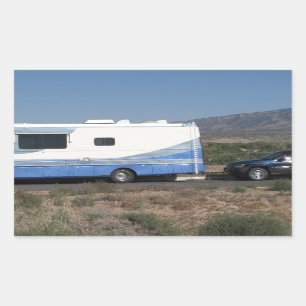 Pegatina Rectangular Safari Trek Autophome Blue Classic RV 1999