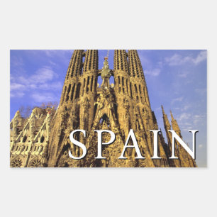 Pegatina Rectangular Sagrada Familia Barcelona, España