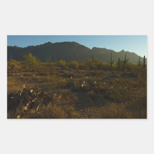 Pegatina Rectangular Saguaro Amanecer en el Parque Nacional Saguaro