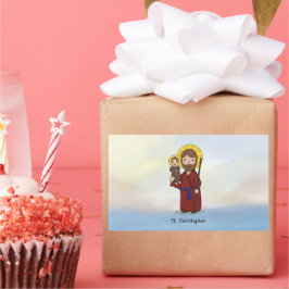 Pegatina Rectangular Saint Christopher Feast Day
