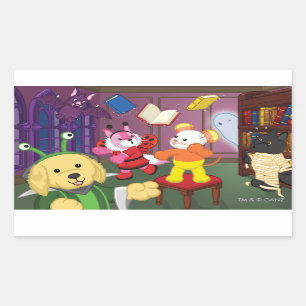 Pegatina Rectangular Sala de lectura Webkinz Halloween