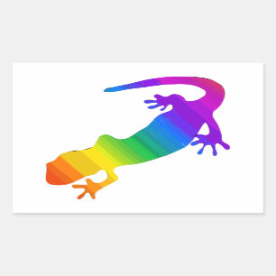 Pegatina Rectangular Salamandra rayada de arcoiris