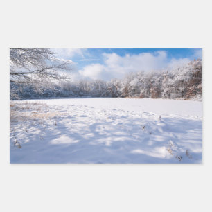 Pegatina Rectangular Salem Hills Pond y Forest Winscape