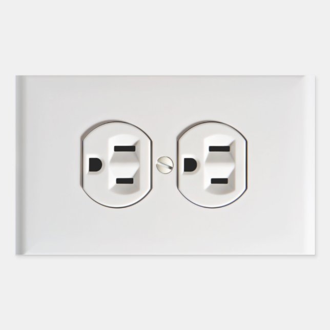 Pegatina Rectangular Salida eléctrica falsa (Anverso)